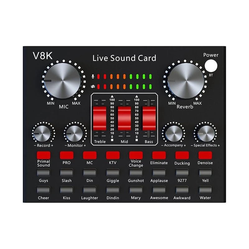 V8K Audio USB External Sound Card – Multi Portable Microphone Live Broadcast Sound Card for Mobile Phone and Computer - ZAMAR AUDIO SOLUTIONS