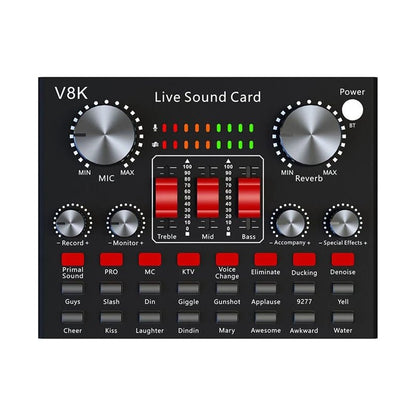V8K Audio USB External Sound Card – Multi Portable Microphone Live Broadcast Sound Card for Mobile Phone and Computer - ZAMAR AUDIO SOLUTIONS