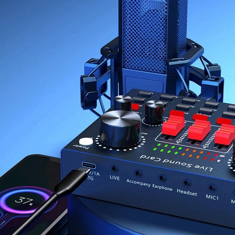V8K Audio USB External Sound Card – Multi Portable Microphone Live Broadcast Sound Card for Mobile Phone and Computer - ZAMAR AUDIO SOLUTIONS