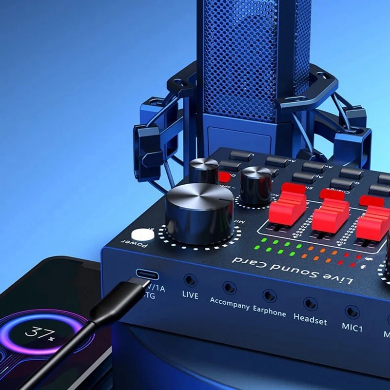 V8K Audio USB External Sound Card – Multi Portable Microphone Live Broadcast Sound Card for Mobile Phone and Computer - ZAMAR AUDIO SOLUTIONS