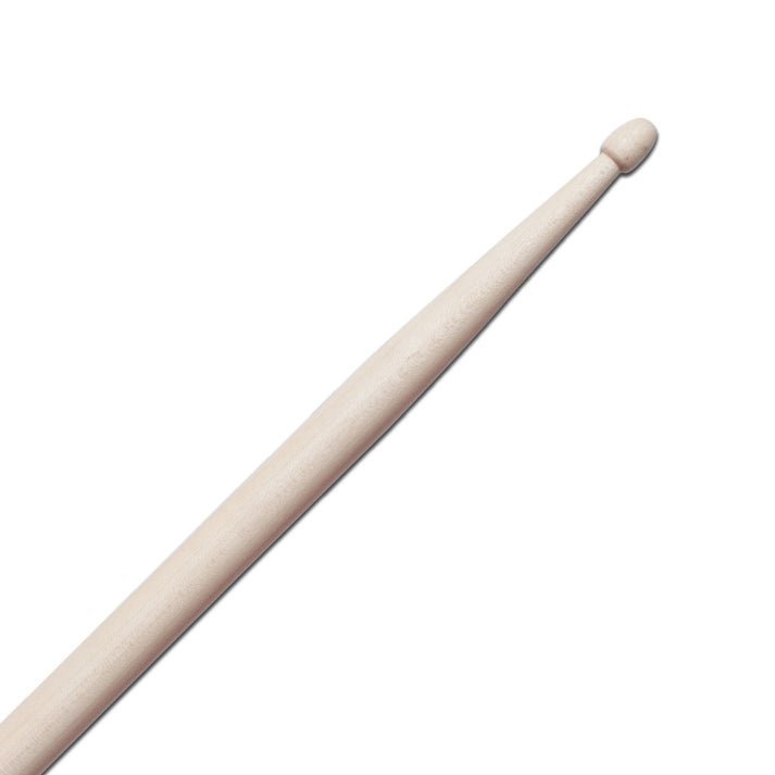 Vic Firth 5A drumsticks Kenya — close-up of nylon tip and tapered shaft on white background