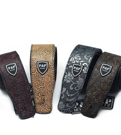 Vintage Embroidered Guitar Strap – Classic Music Accessories