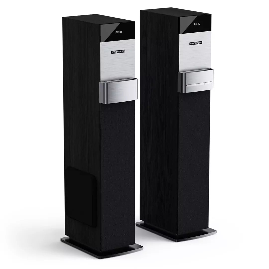 Vision Plus VP2080TS 360W Tower Speaker side profile showing cabinet depth and speaker grille