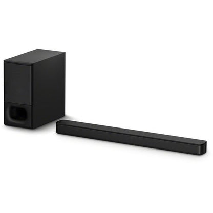 Vision Plus VP2113SB soundbar with LED display showing 360W 2.1CH connectivity ports and controls