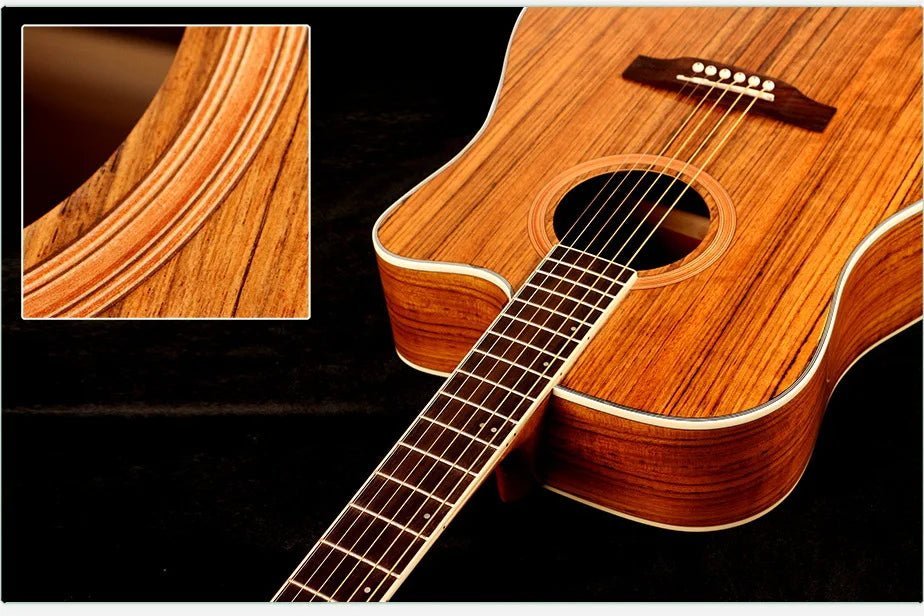 40/41 Inch Acoustic Guitar - Walnut Steel-String Folk Guitar