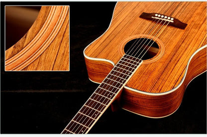 40/41 Inch Acoustic Guitar - Walnut Steel-String Folk Guitar