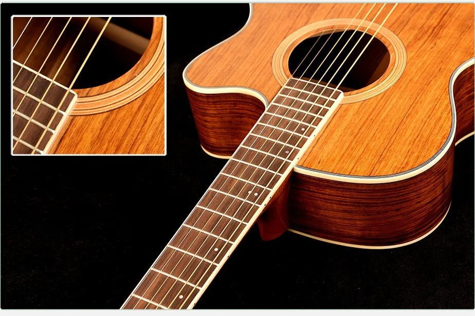 40/41 Inch Acoustic Guitar - Walnut Steel-String Folk Guitar