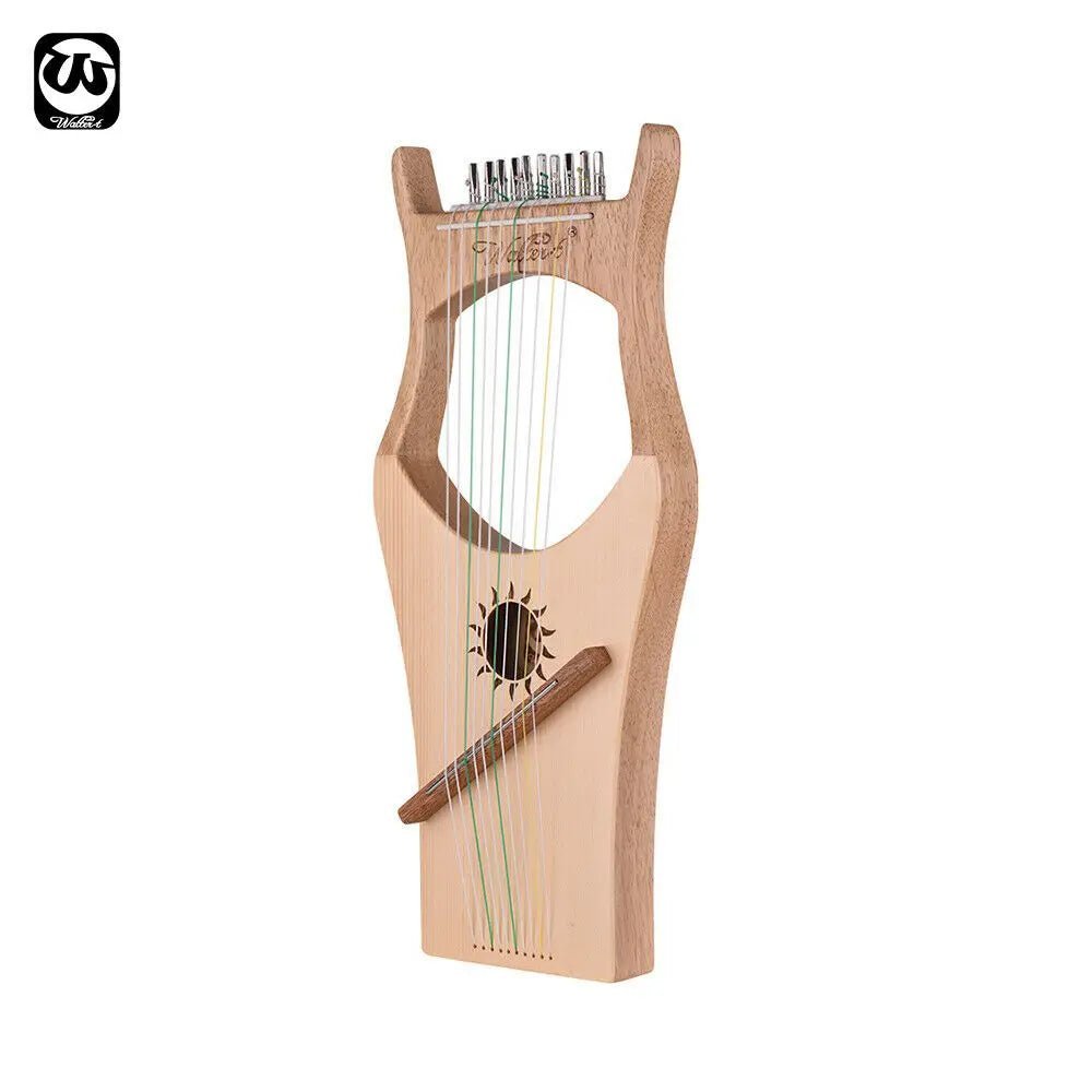 Walter.t WH02 10-String Wooden Lyre Harp – Professional DIY Harp with Nylon Strings, Spruce Rubber Handheld Instrument - ZAMAR AUDIO SOLUTIONS