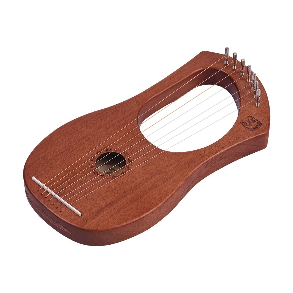 Walter.t WH05 7-String Wooden Lyre Harp – Mahogany Wood Strings, Percussion Musical Instrument with Big Bag - ZAMAR AUDIO SOLUTIONS