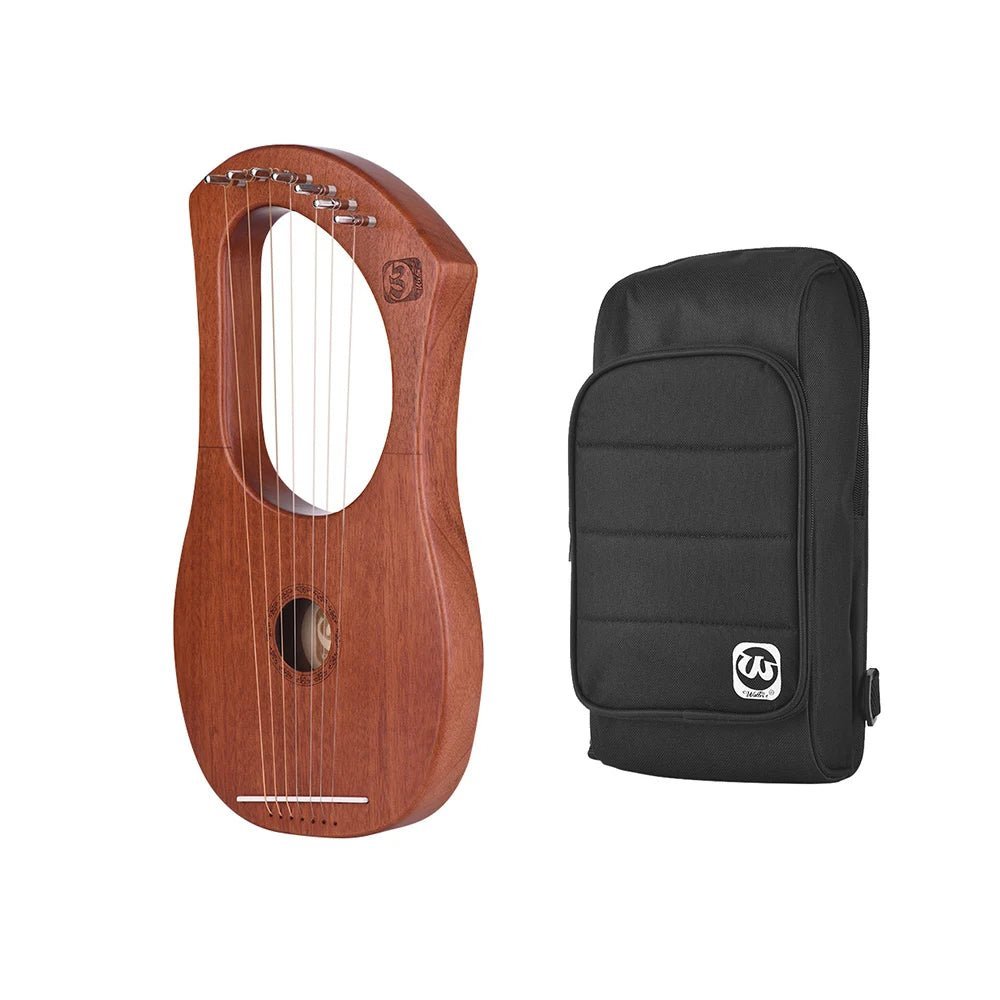 Walter.t WH05 7-String Wooden Lyre Harp – Mahogany Wood Strings, Percussion Musical Instrument with Big Bag - ZAMAR AUDIO SOLUTIONS