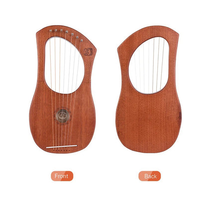 Walter.t WH05 7-String Wooden Lyre Harp – Mahogany Wood Strings, Percussion Musical Instrument with Big Bag - ZAMAR AUDIO SOLUTIONS