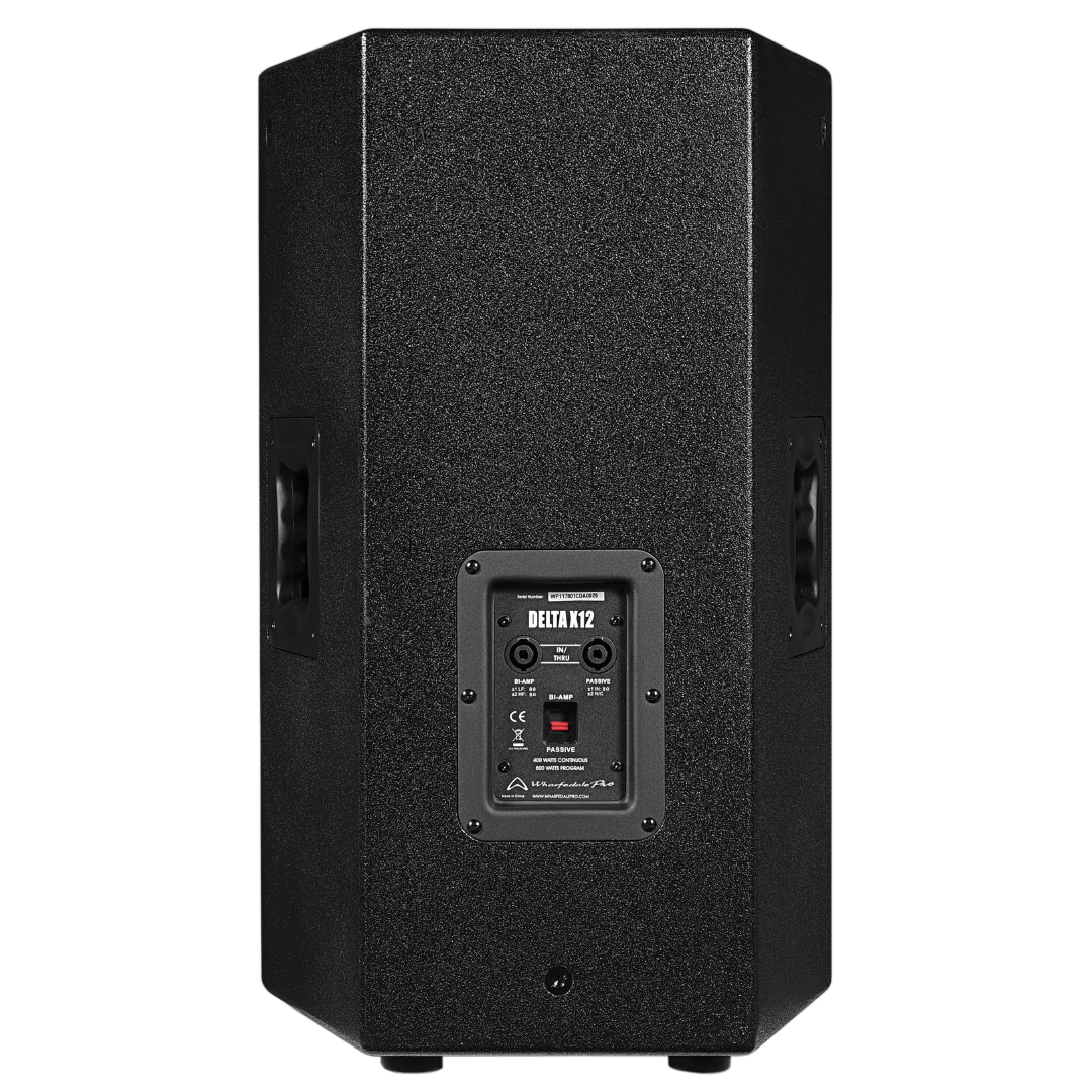 Wharfedale DELTA-X12 passive PA speaker Speakon connectors — professional input panel detail