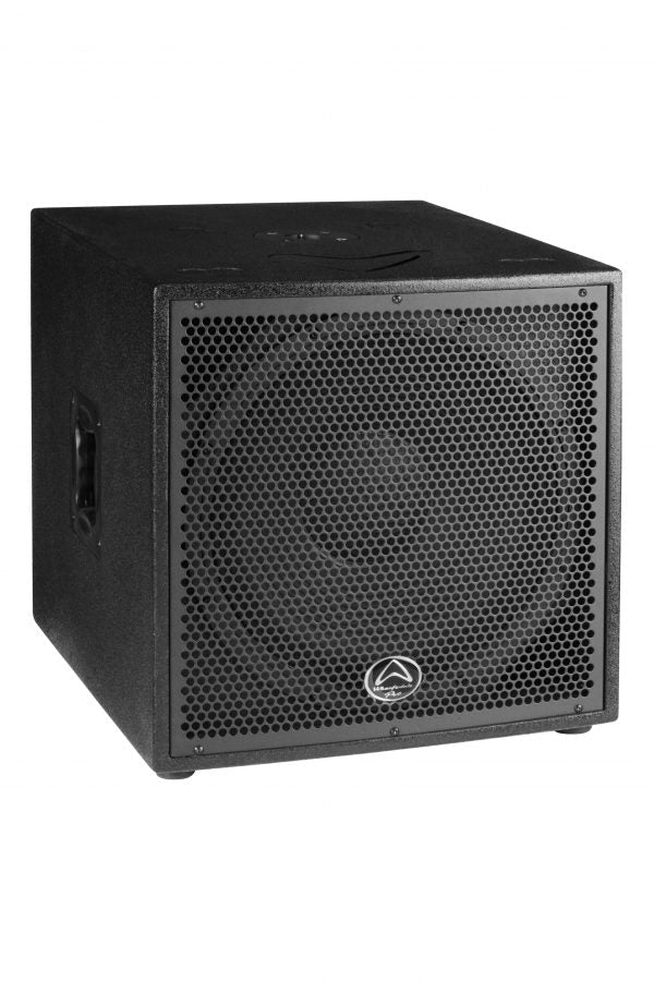 Wharfedale DELTA-X15B subwoofer side angle — birch plywood cabinet