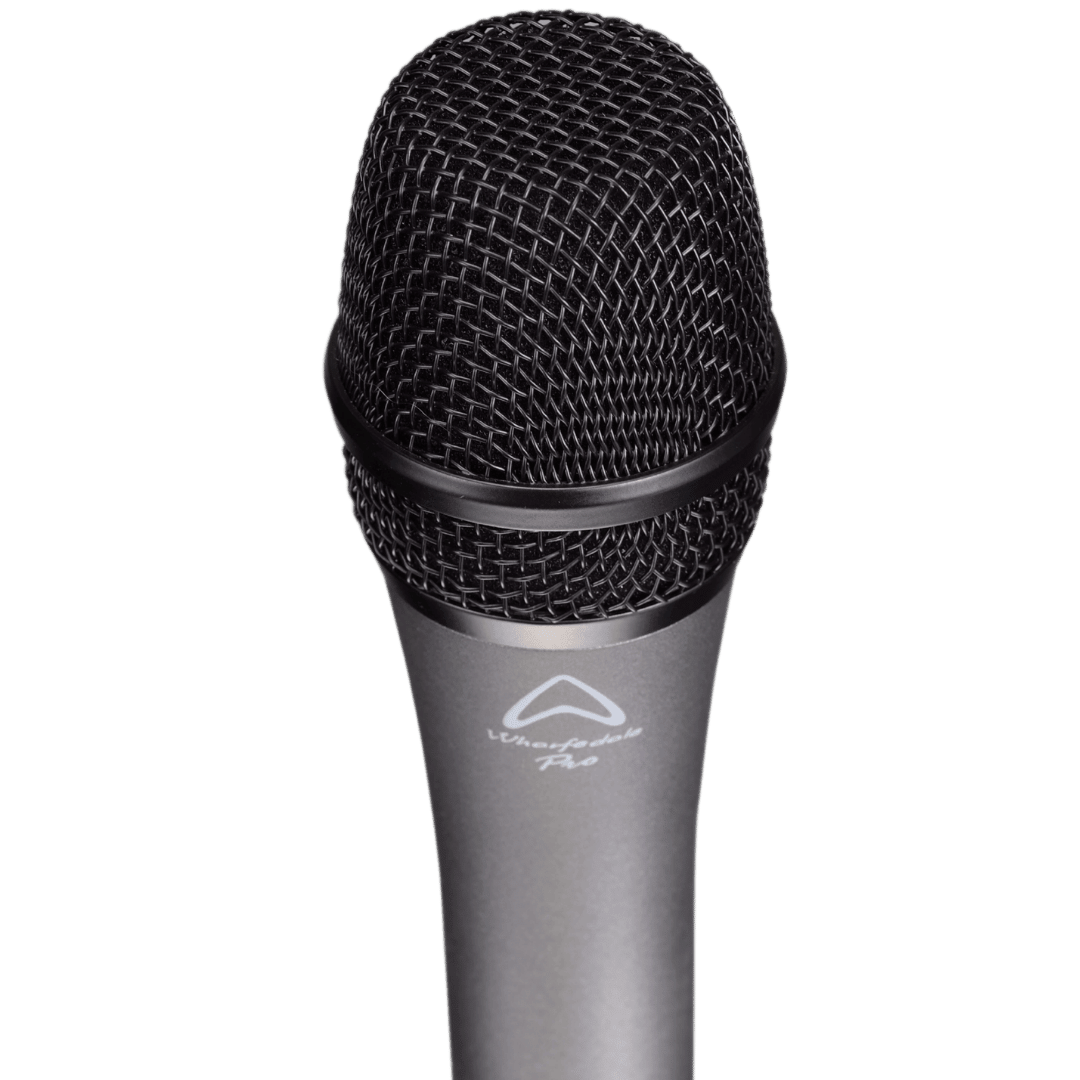 Wharfedale DM5.0 Pro supercardioid microphone zinc alloy body and steel grille detail