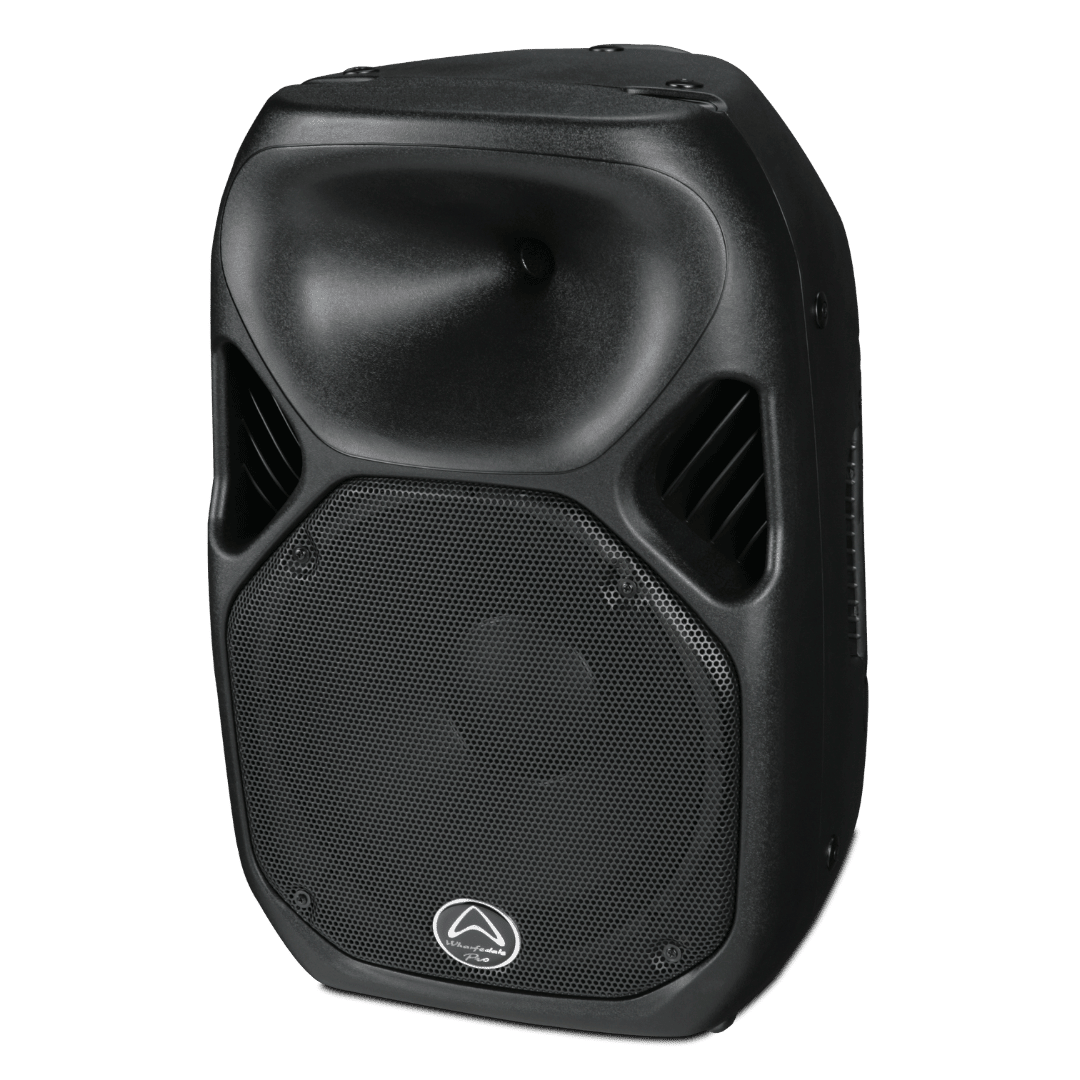 Wharfedale TITAN-AX12 active PA speaker side profile — IP54 polypropylene cabinet