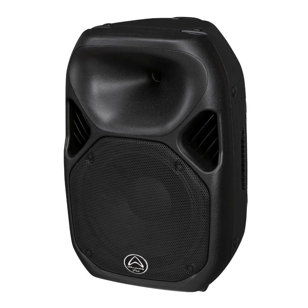 Wharfedale TITAN-X12 passive PA speaker side angle — polypropylene enclosure with rigging points