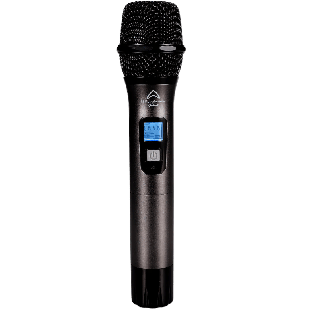 Wharfedale WF-300 dual channel UHF wireless microphone system handheld mics with backlit LCD display
