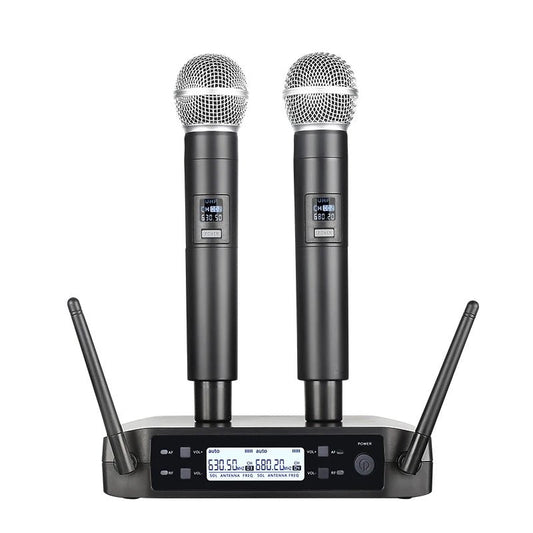 Wireless Handheld Dual Channels UHF Microphone System – Fixed Frequency Dynamic Mics for Karaoke, Wedding, Party, Band, and Church Shows - ZAMAR AUDIO SOLUTIONS