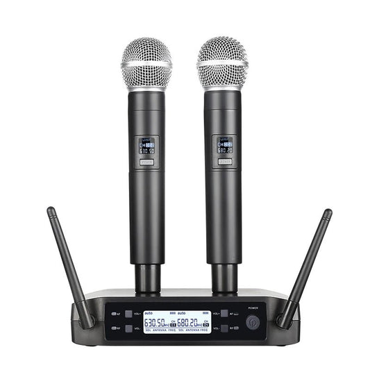 Wireless Handheld Dual Channels UHF Microphone System – Fixed Frequency Dynamic Mics for Karaoke, Wedding, Party, Band, and Church Shows - ZAMAR AUDIO SOLUTIONS