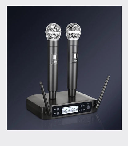 Wireless Handheld Dual Channels UHF Microphone System – Fixed Frequency Dynamic Mics for Karaoke, Wedding, Party, Band, and Church Shows - ZAMAR AUDIO SOLUTIONS