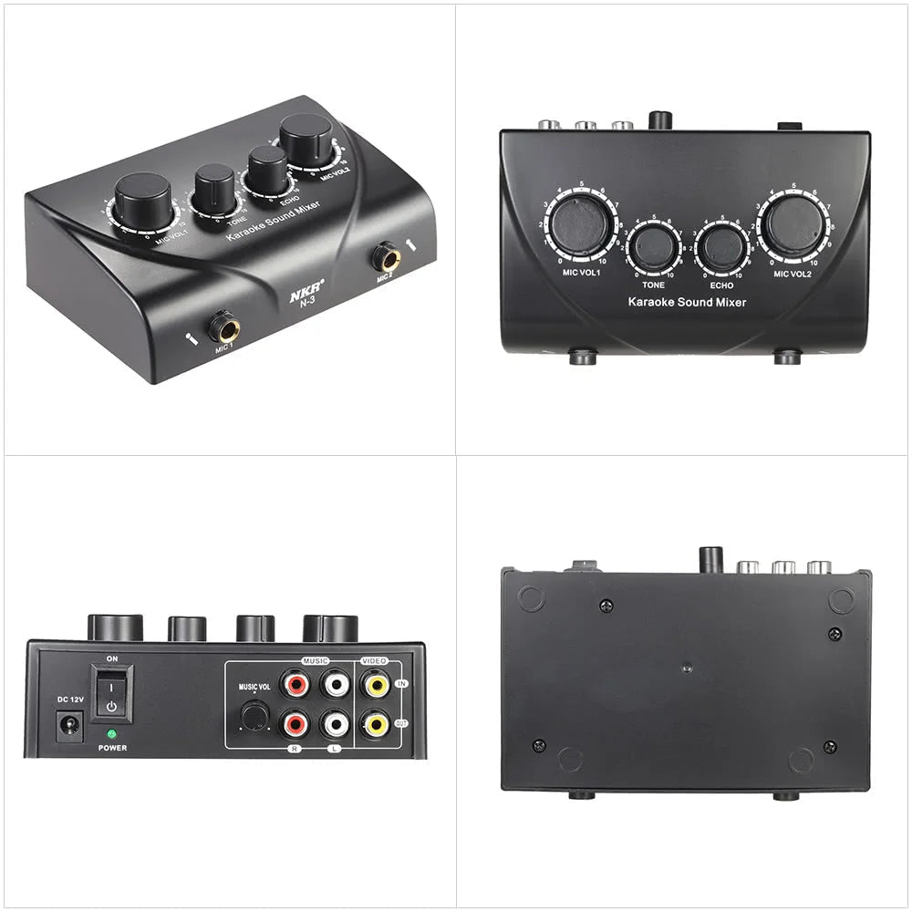 Wireless Karaoke Microphone Echo Sound Mixer – Digital Audio Mixer, 2 Mic Inputs, for TV/PC Amplifier, Perfect for Music Parties - ZAMAR AUDIO SOLUTIONS