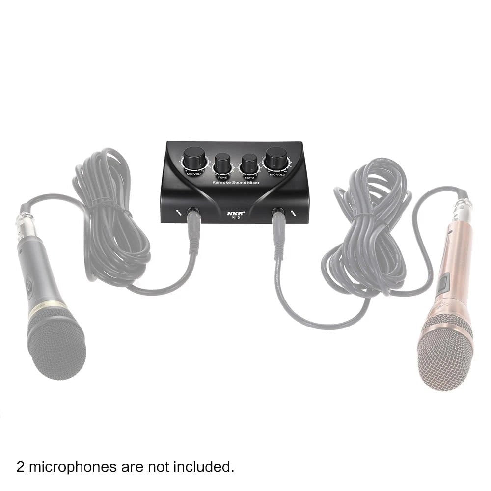 Wireless Karaoke Microphone Echo Sound Mixer – Digital Audio Mixer, 2 Mic Inputs, for TV/PC Amplifier, Perfect for Music Parties - ZAMAR AUDIO SOLUTIONS