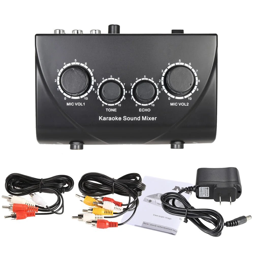 Wireless Karaoke Microphone Echo Sound Mixer – Digital Audio Mixer, 2 Mic Inputs, for TV/PC Amplifier, Perfect for Music Parties - ZAMAR AUDIO SOLUTIONS