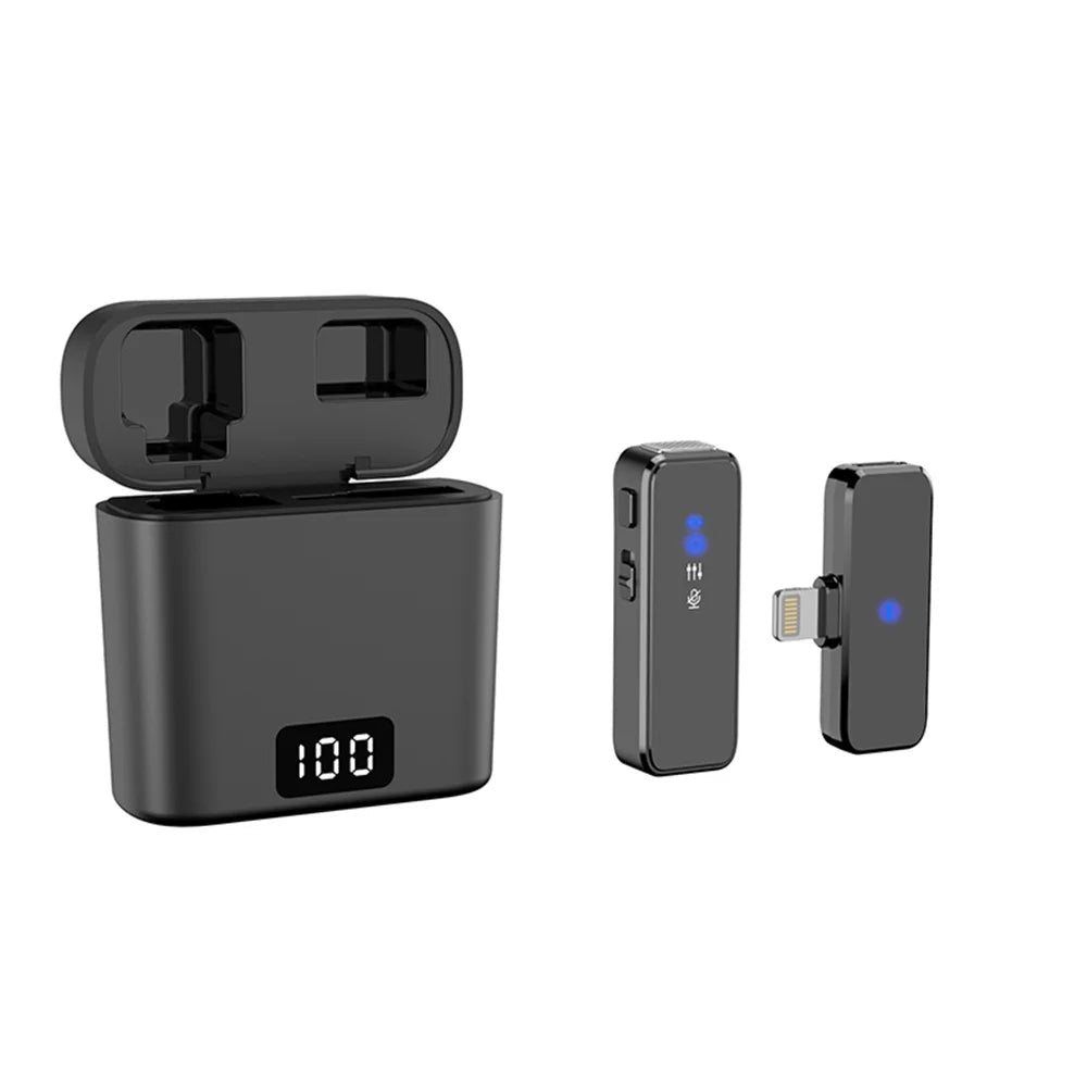 Wireless Lavalier Microphone – Mini Portable Lapel Mic, Dual-Channel Audio Video Voice Recording, LCD Display, for iPhone Android Live Stream - ZAMAR AUDIO SOLUTIONS