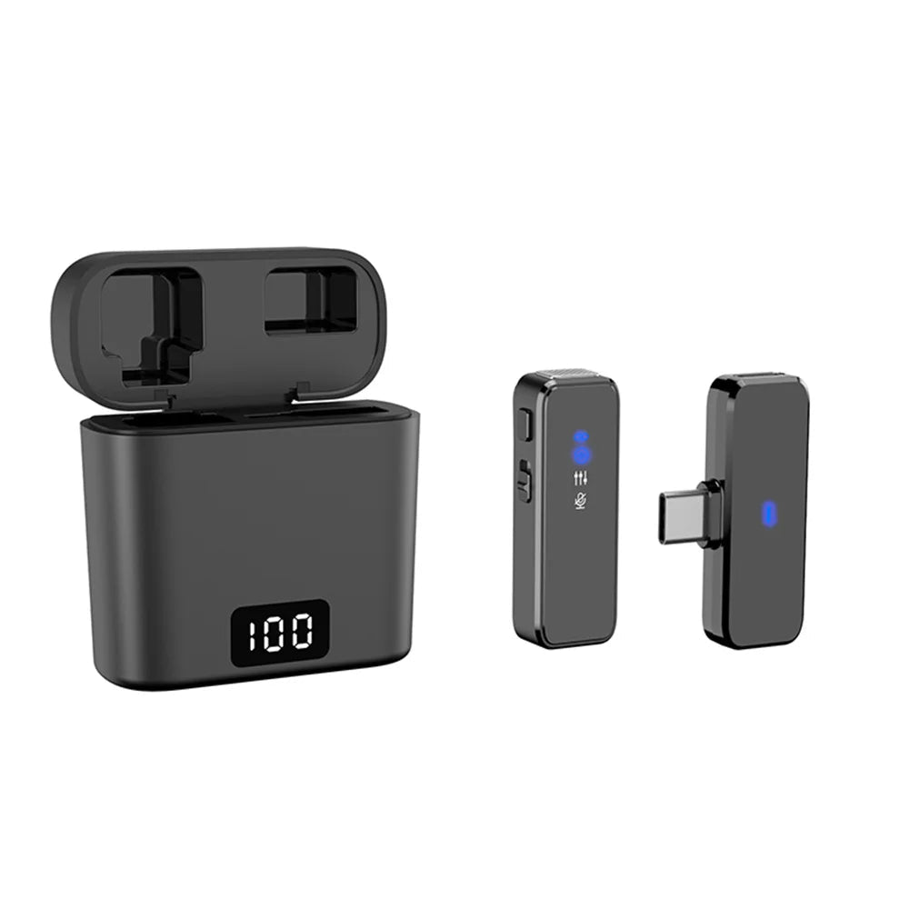 Wireless Lavalier Microphone – Mini Portable Lapel Mic, Dual-Channel Audio Video Voice Recording, LCD Display, for iPhone Android Live Stream - ZAMAR AUDIO SOLUTIONS