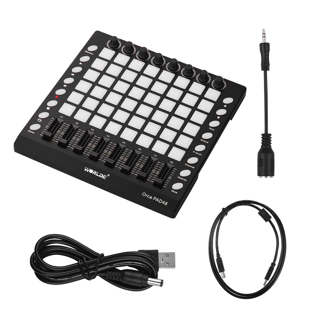 Worlde ORCA PAD48 PRO MIDI Keyboard Pad Controller – 16 Drum Pads, 48 RGB Backlit Pads, USB MIDI, DJ Remix - ZAMAR AUDIO SOLUTIONS
