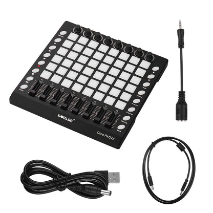 Worlde ORCA PAD48 PRO MIDI Keyboard Pad Controller – 16 Drum Pads, 48 RGB Backlit Pads, USB MIDI, DJ Remix - ZAMAR AUDIO SOLUTIONS