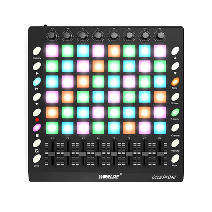 Worlde ORCA PAD48 PRO MIDI Keyboard Pad Controller – 16 Drum Pads, 48 RGB Backlit Pads, USB MIDI, DJ Remix - ZAMAR AUDIO SOLUTIONS