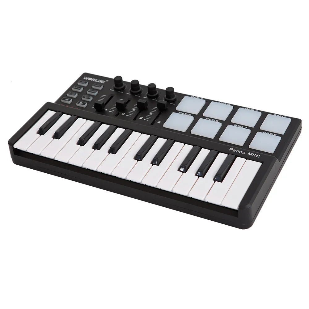 Worlde PANDAMINI Mini 25 - Key USB Keyboard & Drum Pad MIDI Controller – 2 Style MIDI Piano Keyboard Drum - ZAMAR AUDIO SOLUTIONS