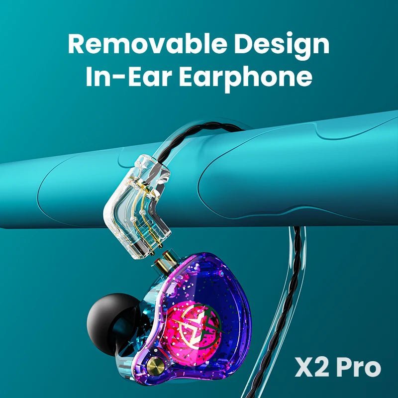 X2 Pro 3.5mm Dual Driver Wired Headphones – Premium Sound for Music, Sports & Running