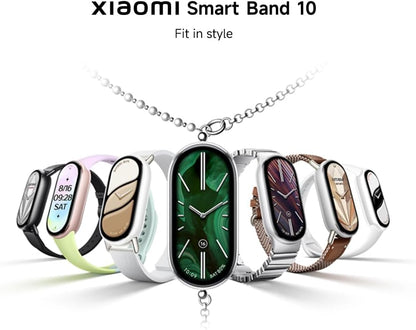 Xiaomi Smart Band 10 AMOLED fitness tracker with 21-day battery – front view