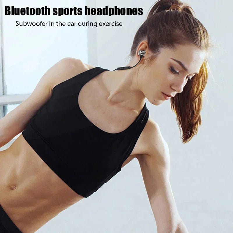 XT11 Sports neckband earphones Kenya – labeled diagram showing magnet head, left/right earphones, controls, charge port
