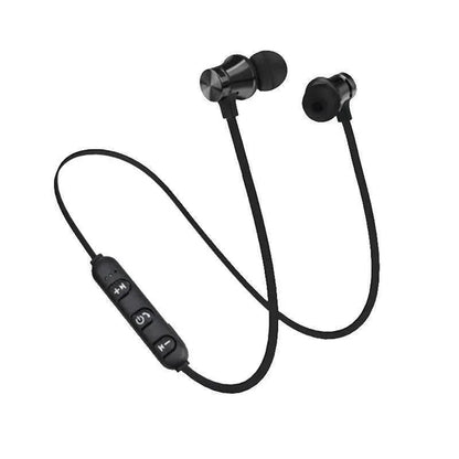XT11 Sports neckband earphones Kenya – all-black variant with matte neckband and 3-button inline control module