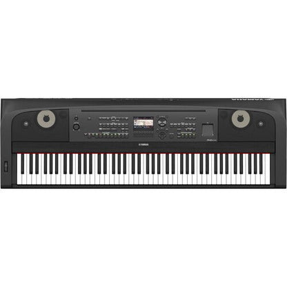 Yamaha DGX-670 portable grand piano full view – 88 weighted keys in black