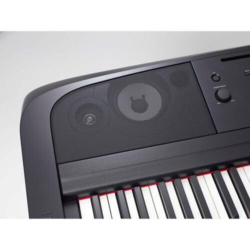 Yamaha DGX-670 portable grand piano front angle view