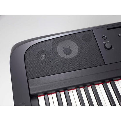 Yamaha DGX-670 portable grand piano front angle view