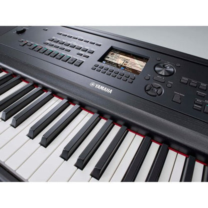 Yamaha DGX-670 keyboard close-up showing key action