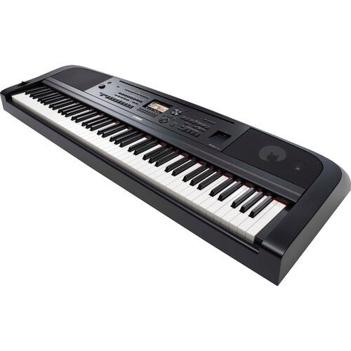 Yamaha DGX-670 portable grand piano full view – 88 weighted keys in black