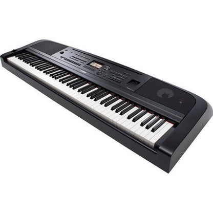 Yamaha DGX-670 portable grand piano full view – 88 weighted keys in black