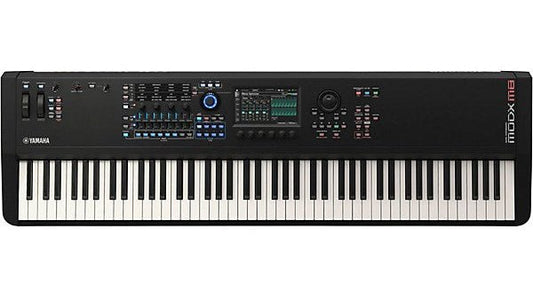 Yamaha MODX M8 Synthesizer 88-key graded hammer action keyboard front view