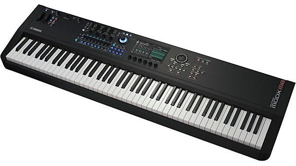 Yamaha MODX M8 Synthesizer graded hammer action keys close-up detail