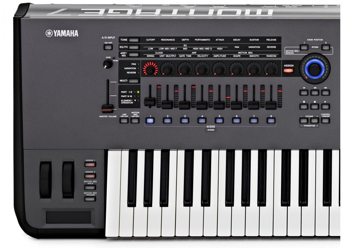 Yamaha Montage M7 synthesizer FM-X and AWM2 engine controls detail