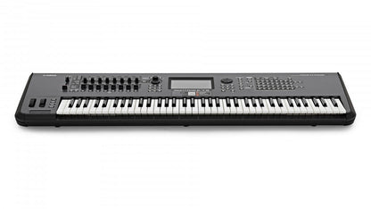 Yamaha Montage M7 synthesizer top panel with touchscreen and knobs