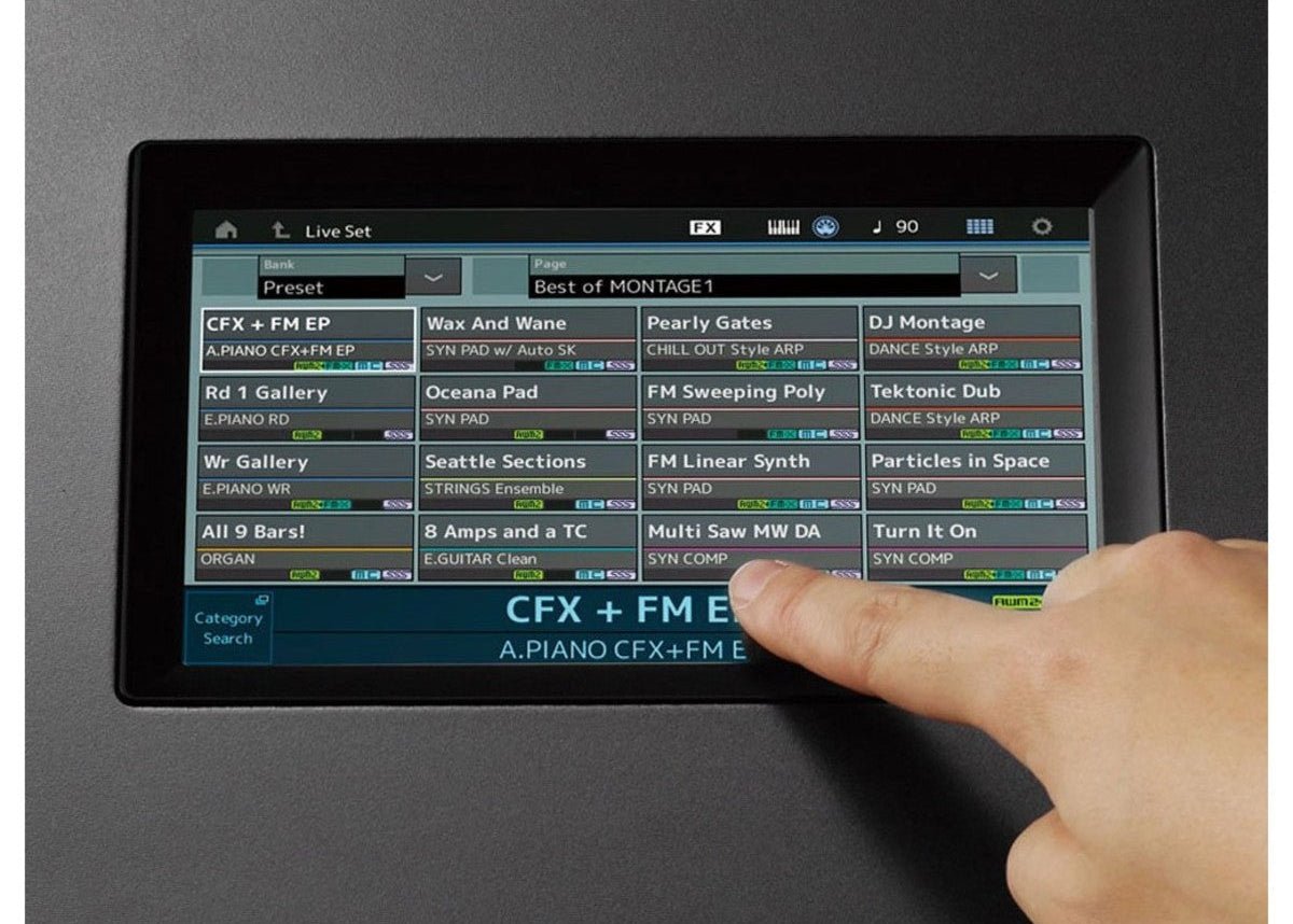 Yamaha Montage M7 synthesizer FM-X and AWM2 engine controls detail