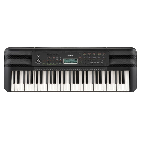 Yamaha PSR-E283 Kenya — overhead front view showing 61 keys, LCD display and full control panel
