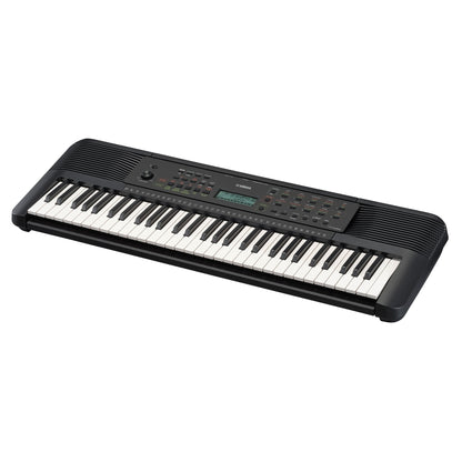 Yamaha PSR-E283 Kenya — left-side angle view showing 61 keys and built-in speaker grille